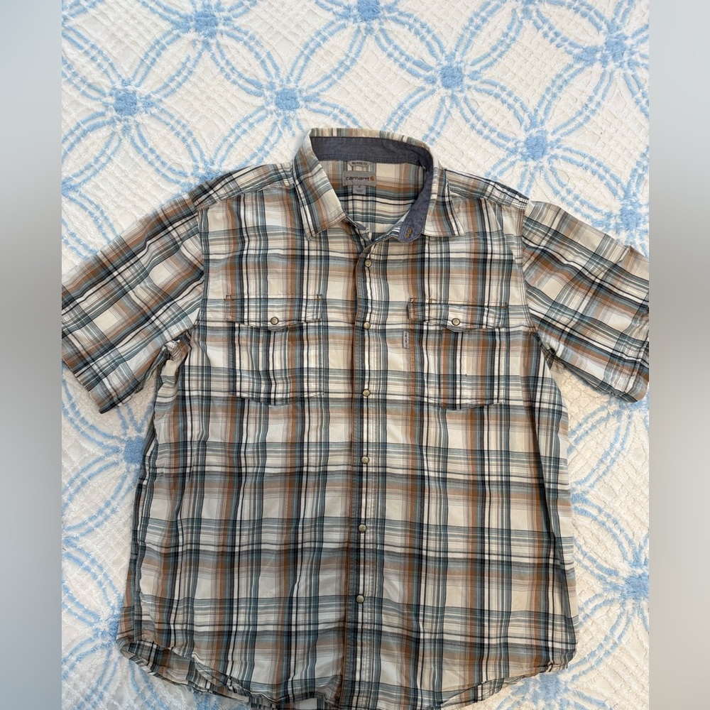 (2) Men’s Carhartt snap up plaid shirts XL - Picture 2 of 13